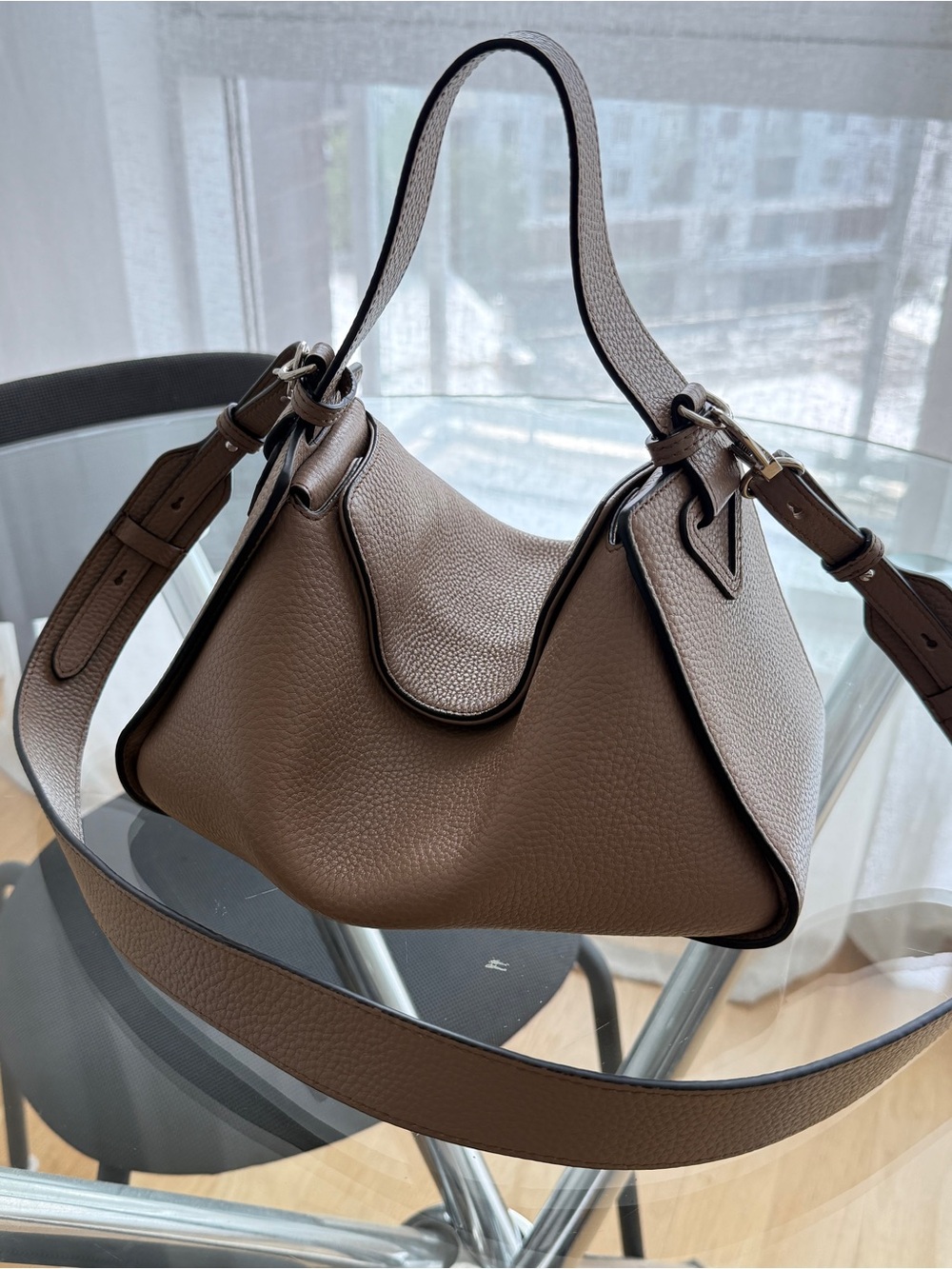 The Horse Taupe Leather Shoulder Bag